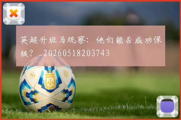 英超升班马观察：他们能否成功保级？_20260518203743